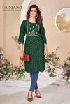 Gunjan By Sangeet Rayon Gold Khadi Printed Kurtis Wholesale Price In Surat